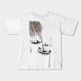 Boat on a lake Kids T-Shirt